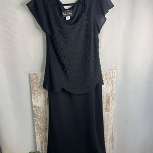 Vintage S.L. Fashions Black Size 12 Dress